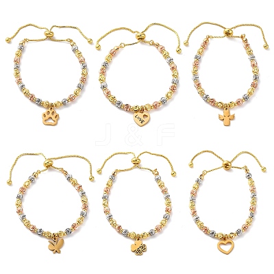 Brass Slider Bracelets BJEW-C090-02G-A-1