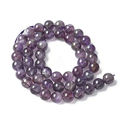 Natural Amethyst Beads Strands X-G-M445-8MM-01B-1