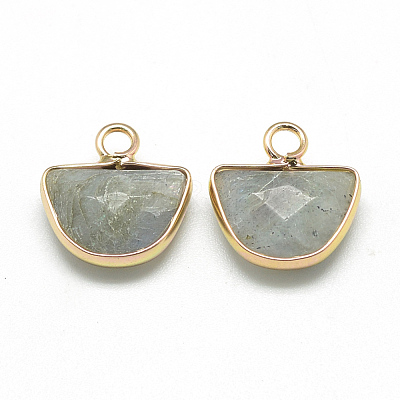 Natural Labradorite Semi Circle Pendants G-Q965-06-1