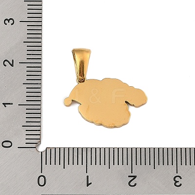 Christmas Theme 304 Stainless Steel Pendants STAS-R007-01N-G-1