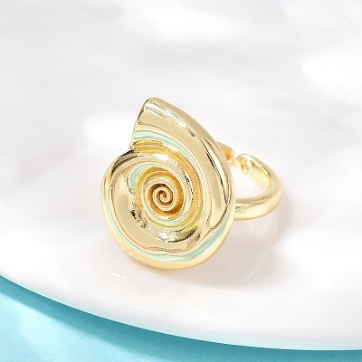 Ocean Theme Brass Cuff Rings RJEW-C135-01G-11-1