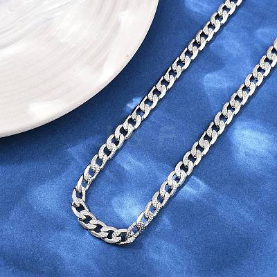 6MM 304 Stainless Steel Cuban Link Chain Necklaces for Women NJEW-G177-01P-1