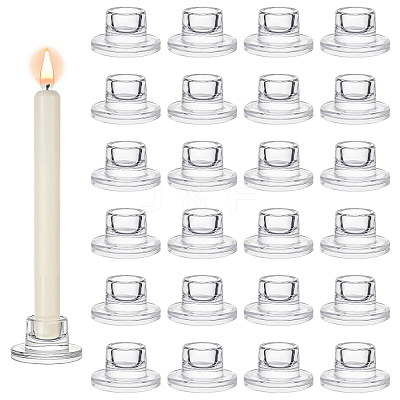 24Pcs Transparent Glass Candle Holders DJEW-TW0001-01-1
