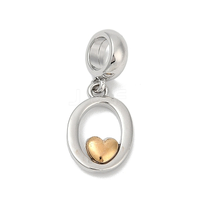 Brass European Dangle Charms KK-Z097-01O-GP-1