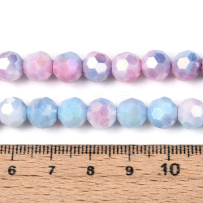 Anti-Tarnish Electroplate Glass Beads Strands EGLA-T021-8mm-15-07-1