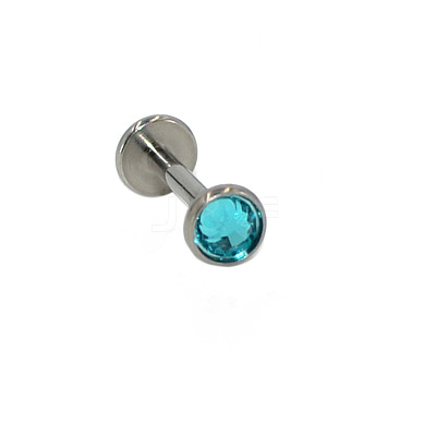 G23 Titanium Cubic Zirconia Flat Round 17 Gauge Threadless Labrets for Women Men WG1F07B-18-1
