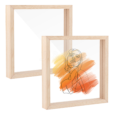 Wooden Picture Frame with Transparent Acrylic Blank Sheet AJEW-WH0528-27-1