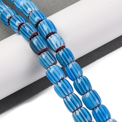 Handmade Lampwork Chevron Beads Strands X-LAMP-K041-01B-07-1