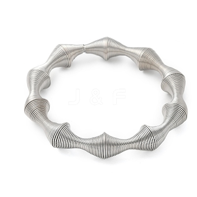 304 Stainless Steel Stretch Bangles for Women BJEW-P315-02C-P-1
