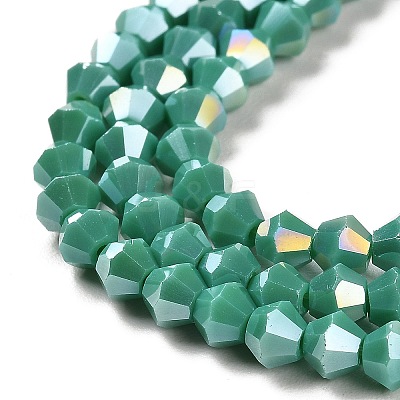 Opaque Solid Color Electroplate Glass Beads Strands X1-GLAA-F029-P4mm-A07-1