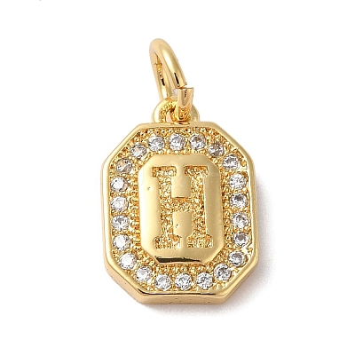 Real 18K Gold Plated Brass Micro Pave Clear Cubic Zirconia Pendants KK-L216-002G-H-1