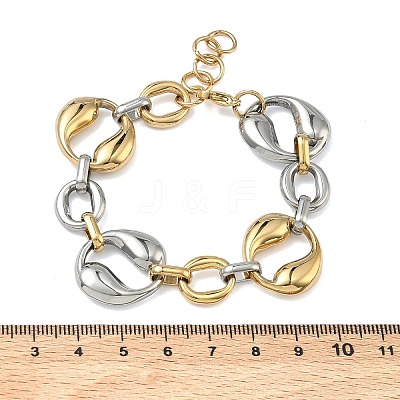 304 Stainless Steel Irregular Oval Link Chain Bracelets for Women BJEW-D456-05GP-01-1