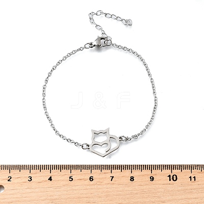 201 Stainless Steel Fox Link Bracelets BJEW-B128-05P-1