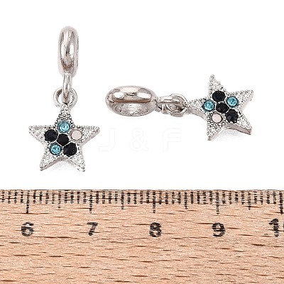 Alloy Colorful Rhinestone European Dangle Charms FIND-Q121-04P-1