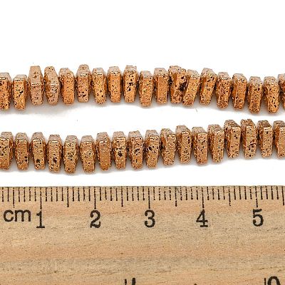 Electroplated Natural Lava Rock Beads Strands G-I360-H01-02-1