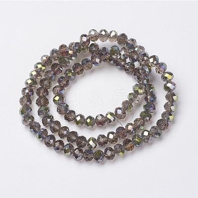 Electroplate Transparent Glass Beads Strands EGLA-A034-T4mm-S06-1