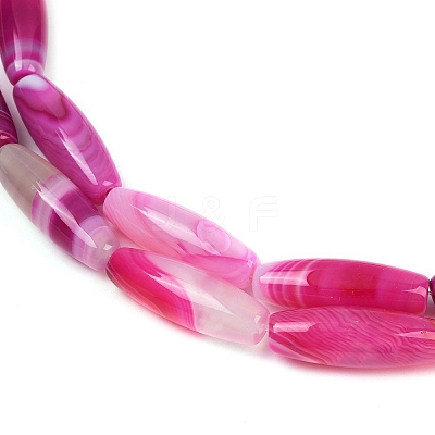 Natural Striped Agate/Banded Agate Beads Strands G-S280-10C-1