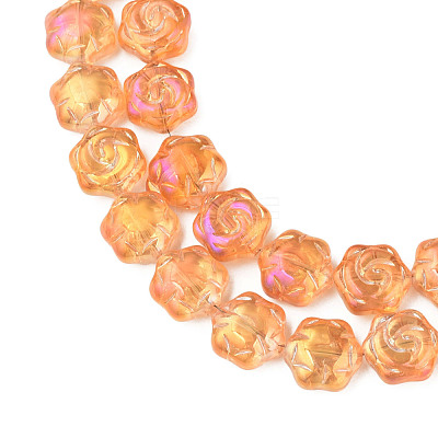 Electroplate Glass Beads Strands EGLA-N008-018-A04-1
