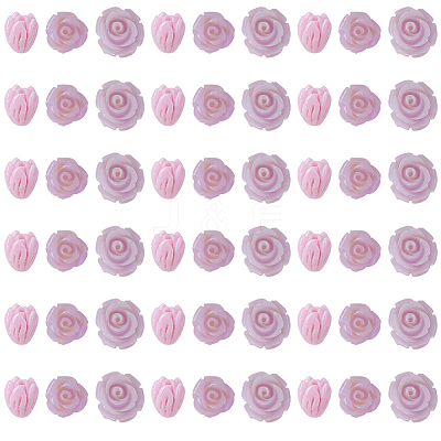 60Pcs 3 Styles Dyed Synthetic Coral Carved Beads CORA-SC0001-21B-1