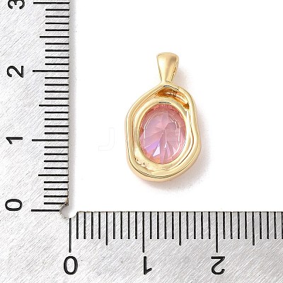 Golden Brass Micro Pave Cubic Zirconia Pendants KK-U031-02G-03-1