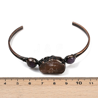 Natural Rose Quartz & Amethyst Cuff Bangles G-B149-16R-06-1