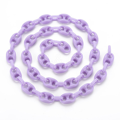 Handmade Opaque Acrylic Coffee Bean Chains CHAC-ZX0001-01E-1