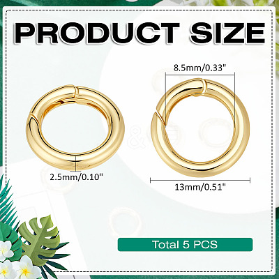 5Pcs Rack Plating Brass Spring Gate Rings KK-ME0003-16-1