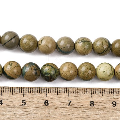 Natural Green Dragon Veins Beads Strands G-D098-A01-8mm-1