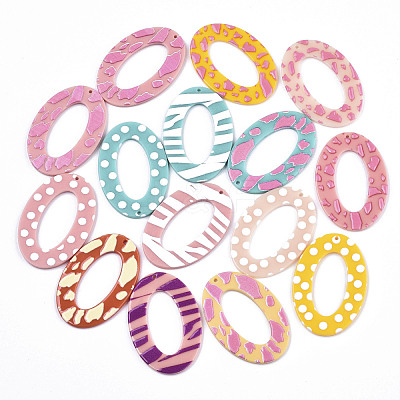 Opaque Printed Acrylic Pendants MACR-N011-006-1