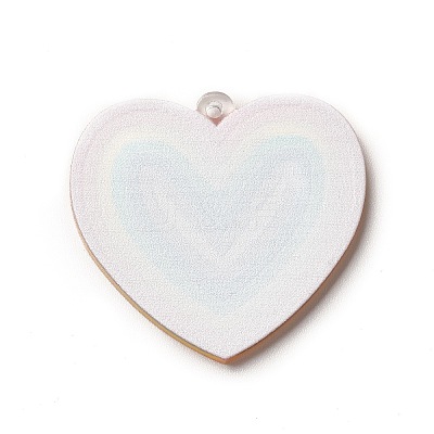 Rainbow Color Printed Acrylic Pendants OACR-B006-01F-1