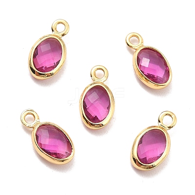 Eco-Friendly Brass with Glass Pendants KK-K268-01C-1