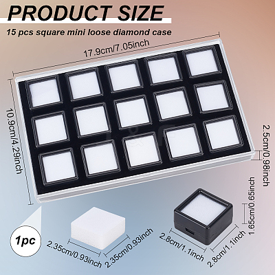 Plastic Diamond Storage Boxes Set CON-WH0092-69-1