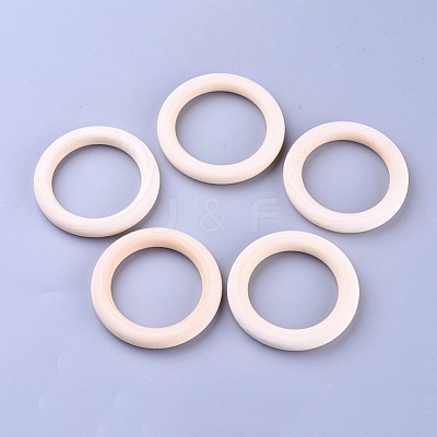 Unfinished Wood Linking Rings WOOD-F002-01-70mm-1