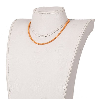 Round Glass Seed Beaded Necklaces NJEW-JN03207-1