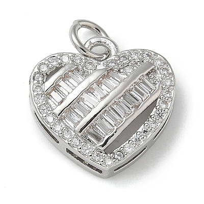 Rack Plating Brass Micro Pave Cubic Zirconia Pendants KK-K392-36P-1