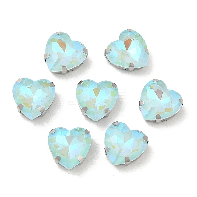 Mocha Fluorescent(MI) Heart Sew on Rhinestone GGLA-C001-01A-P03-1