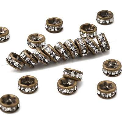 Brass Rhinestone Spacer Beads X-RB-A014-Z6mm-01AB-NF-1
