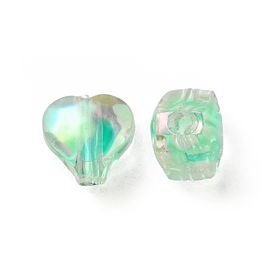 UV Plating Rainbow Iridescent Acrylic Beads OACR-F004-05B-1
