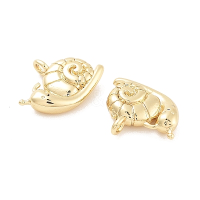 Snail Rack Plating Brass Charms KK-G512-13G-1