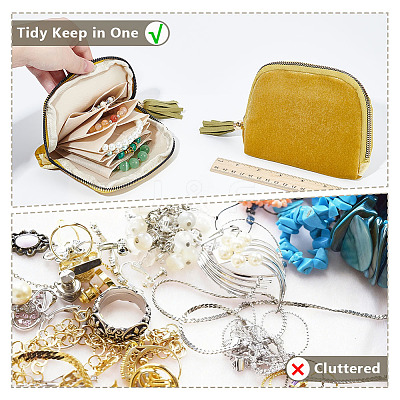 Rectangle Velvet Jewelry Zipper Storage Bags ABAG-WH0709-437B-1