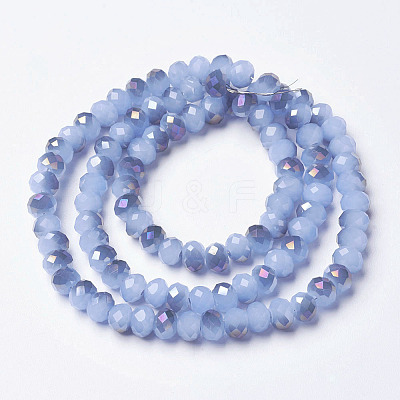 Electroplate Glass Beads Strands EGLA-A034-J6mm-F06-1