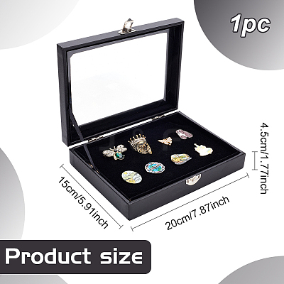 Rectangle PU Leather Badge Storage Presentation Boxes ODIS-WH0025-177-1