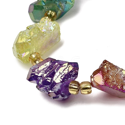 Electroplated Raw Rough Natural Amethyst Beads Strands G-Z131-J02-10-1