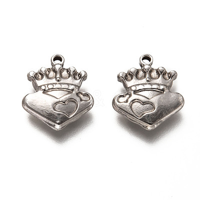 201 Stainless Steel Pendant Cabochon Settings for Enamel STAS-H125-07P-1