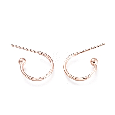 304 Stainless Steel Earring Hooks STAS-K211-01RG-1