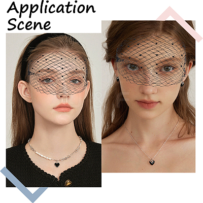 Polyester Mesh Veil Headband OHAR-WH0015-29A-1