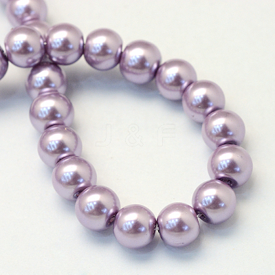 Baking Paint Pearlized Glass Pearl Round Bead Strands X-HY-Q003-10mm-44-1