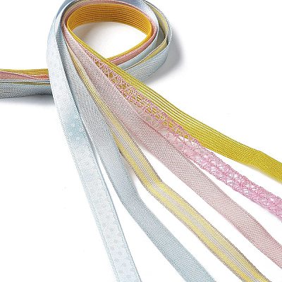 18 Yards 6 Colors Polyester Ribbon SRIB-C001-B06-1