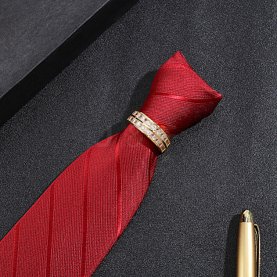 Brass Pave Clear Cubic Zirconia Tie Clips AJEW-WH20020-700G-1