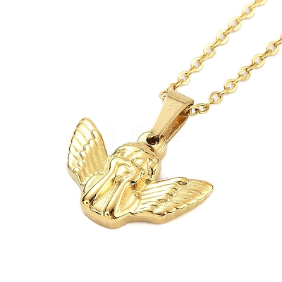 304 Stainless Steel Pendant Nacklaces For Women LS-STAS-S124-01G-01-1